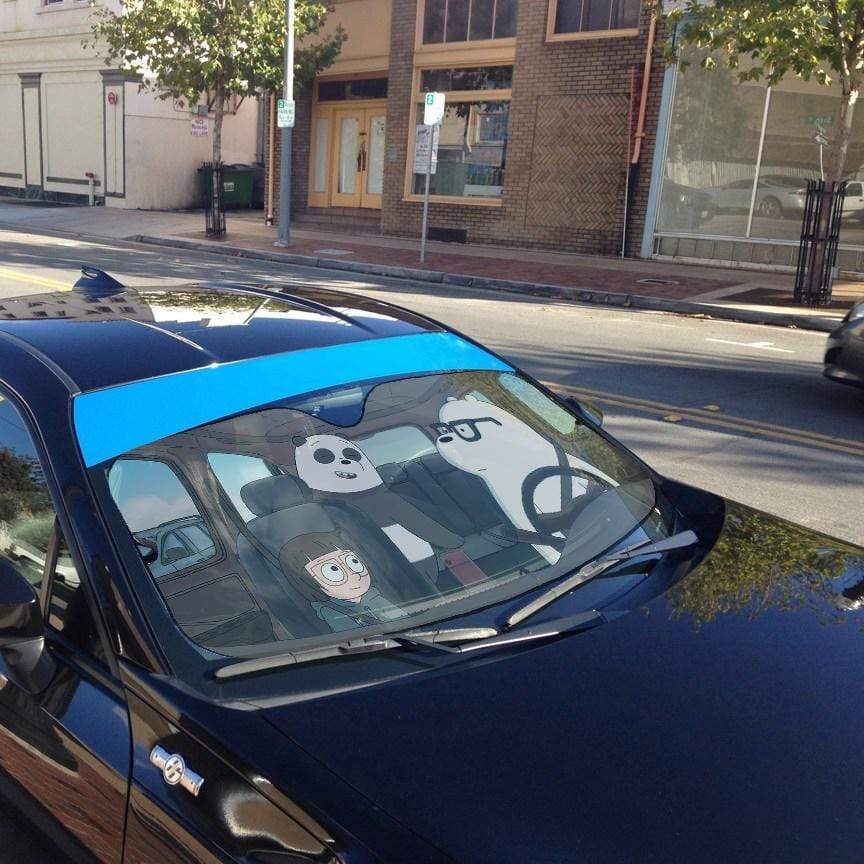 Gearhumans 3D we bare bears 2020 Custom Car Auto Sunshade