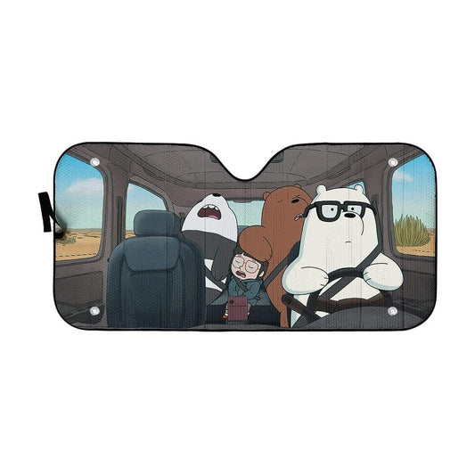 Gearhumans 3D we bare bears 2020 driving Custom Car Auto Sunshade
