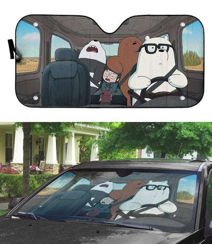 Gearhumans 3D we bare bears 2020 driving Custom Car Auto Sunshade
