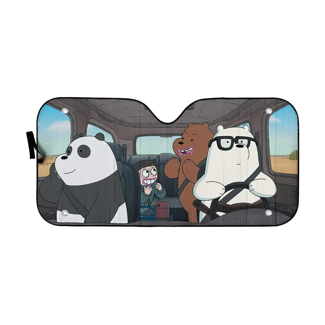 Gearhumans 3D we bare bears 2020 Happy Custom Car Auto Sunshade