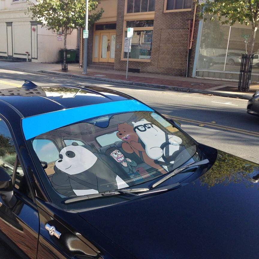 Gearhumans 3D we bare bears 2020 Happy Custom Car Auto Sunshade