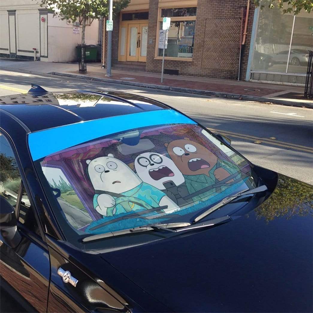 Gearhumans 3D We Bare Bears Custom Car Auto Sunshade