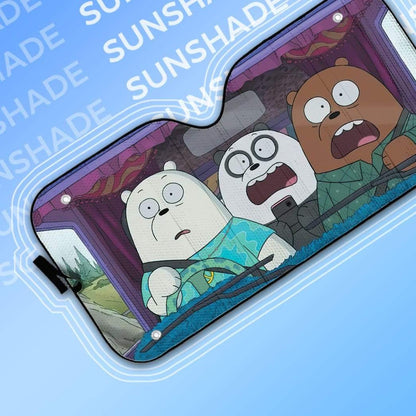 Gearhumans 3D We Bare Bears Custom Car Auto Sunshade