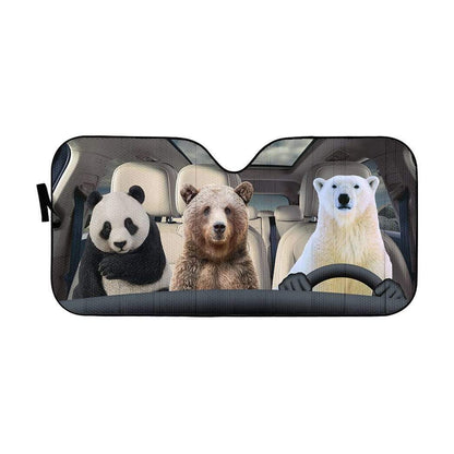 Gearhumans 3D We Bare Bears Custom Car Auto Sunshade