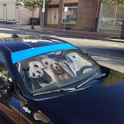 Gearhumans 3D We Bare Bears Custom Car Auto Sunshade