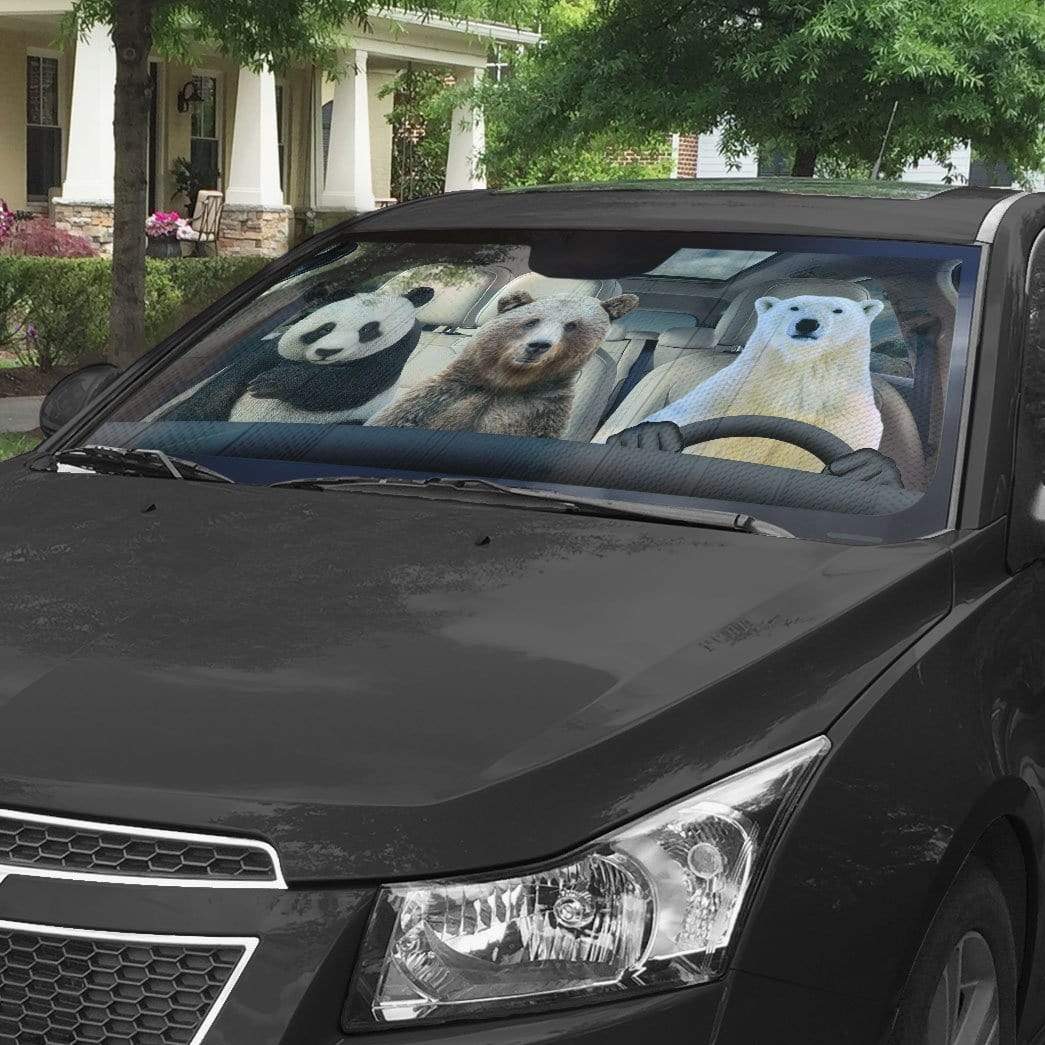 Gearhumans 3D We Bare Bears Custom Car Auto Sunshade