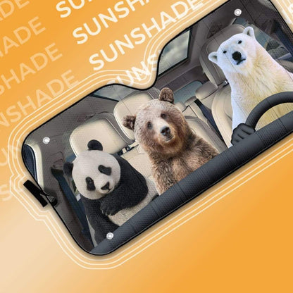 Gearhumans 3D We Bare Bears Custom Car Auto Sunshade