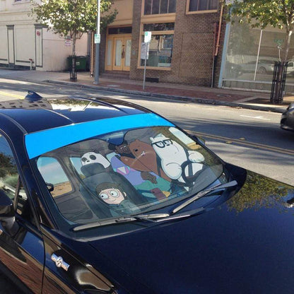 Gearhumans 3D We bare bears Happy Custom Car Auto Sunshade