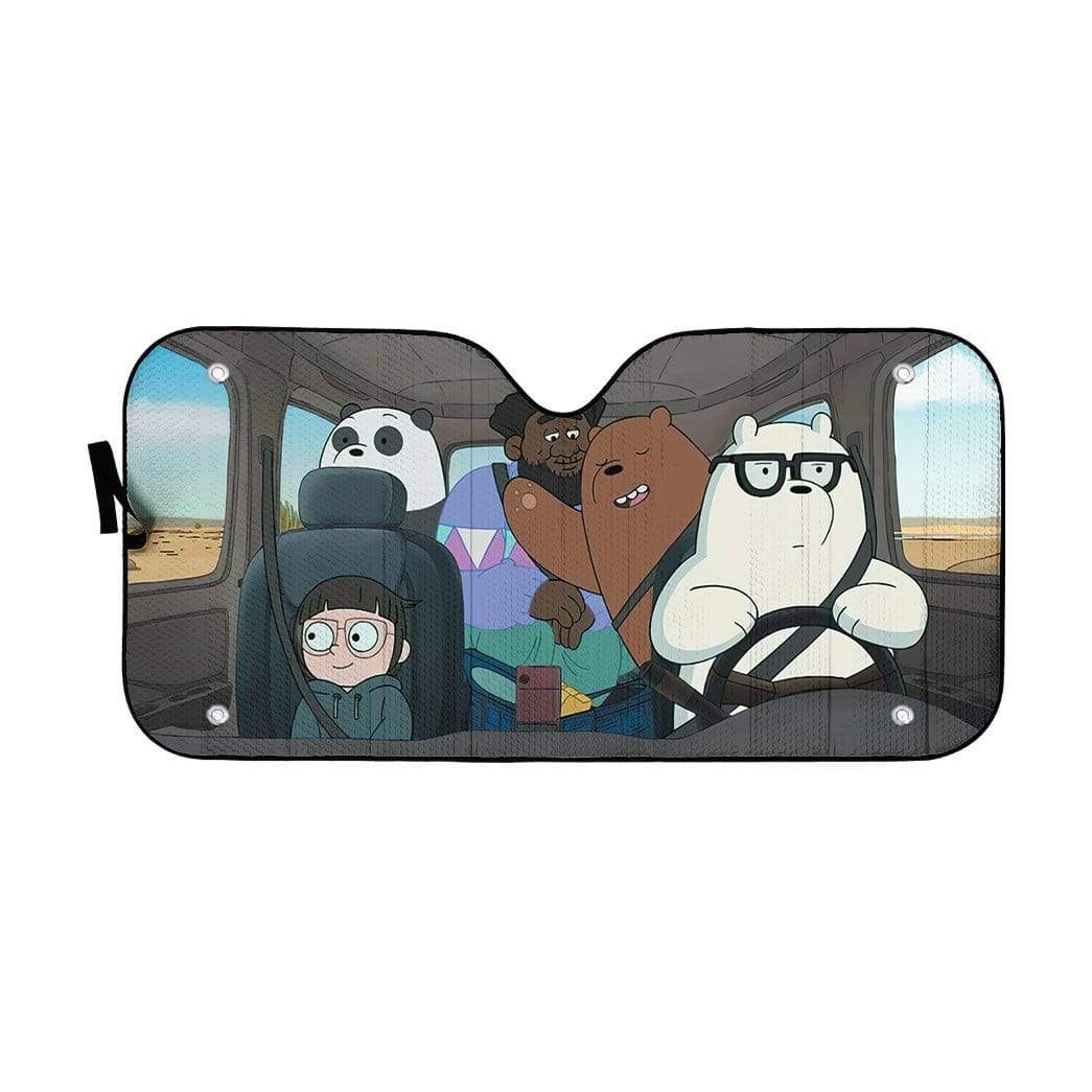 Gearhumans 3D We bare bears Happy Custom Car Auto Sunshade