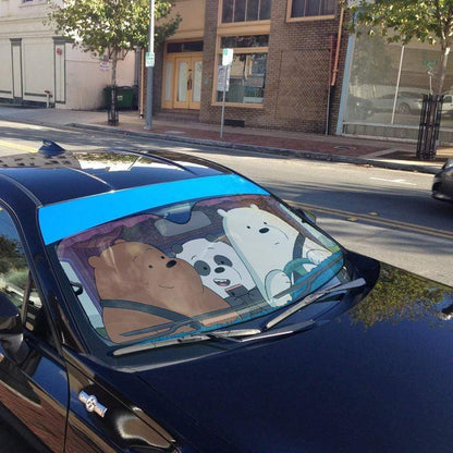 Gearhumans 3D We Bare Bears in Car Custom Car Auto Sunshade
