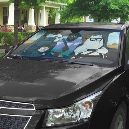 Gearhumans 3D we bare bears Movie 2020 Custom Car Auto Sunshade