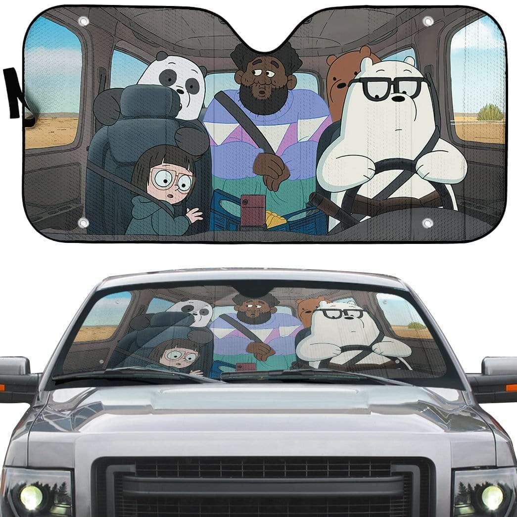 Gearhumans 3D we bare bears Movie 2020 Custom Car Auto Sunshade