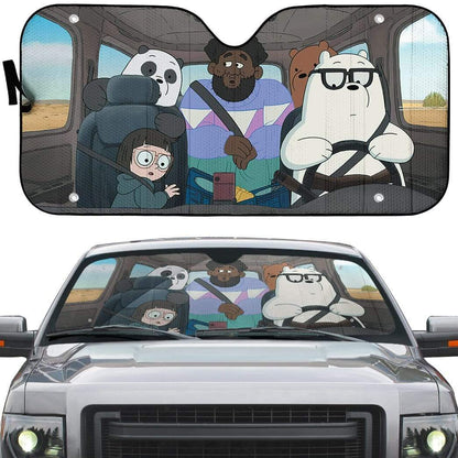 Gearhumans 3D we bare bears Movie 2020 Custom Car Auto Sunshade