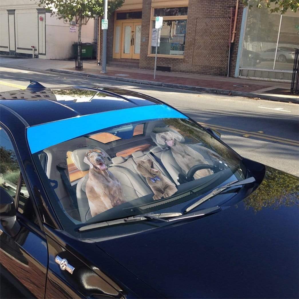 Gearhumans 3D Weimaraner Dogs Custom Car Auto Sunshade