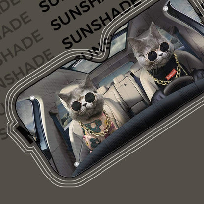 Gearhumans 3D White Shorthair Cats Custom Car Auto Sunshade