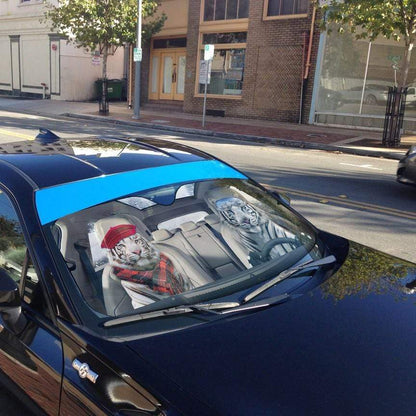 Gearhumans 3D White Tiger Custom Car Auto Sunshade