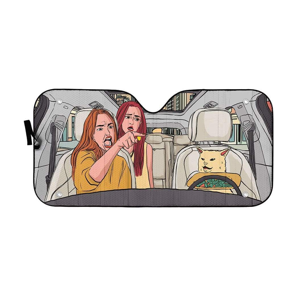 Gearhumans 3D Yelling At A Cat Custom Car Auto Sunshade