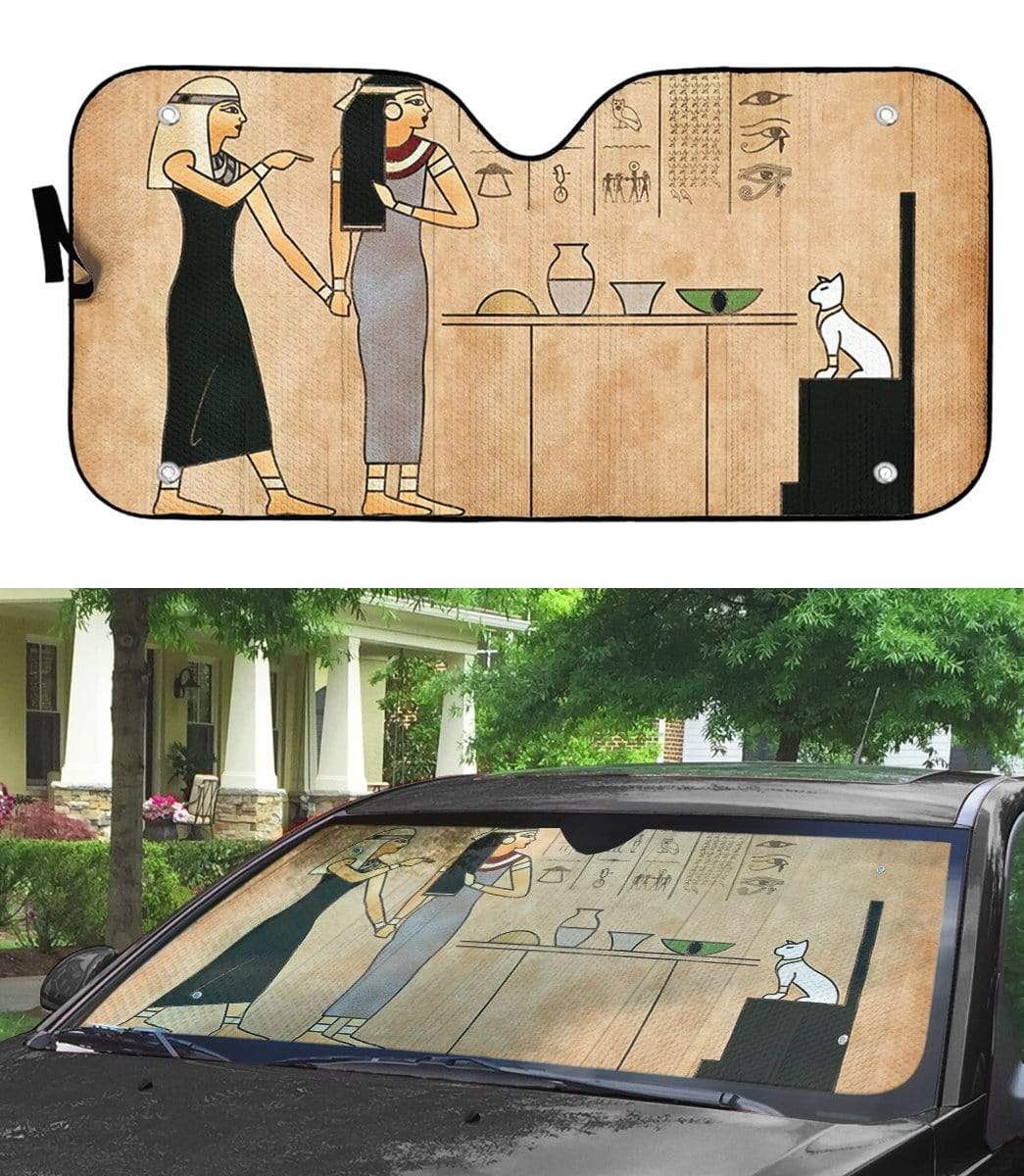 Gearhumans 3D Yelling At A Cat Custom Car Auto Sunshade