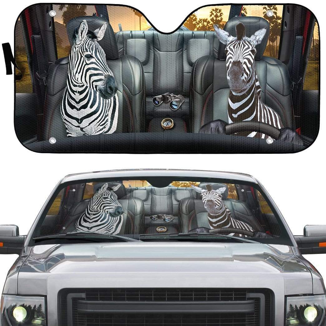 Gearhumans 3D Zebra Custom Car Auto Sunshade