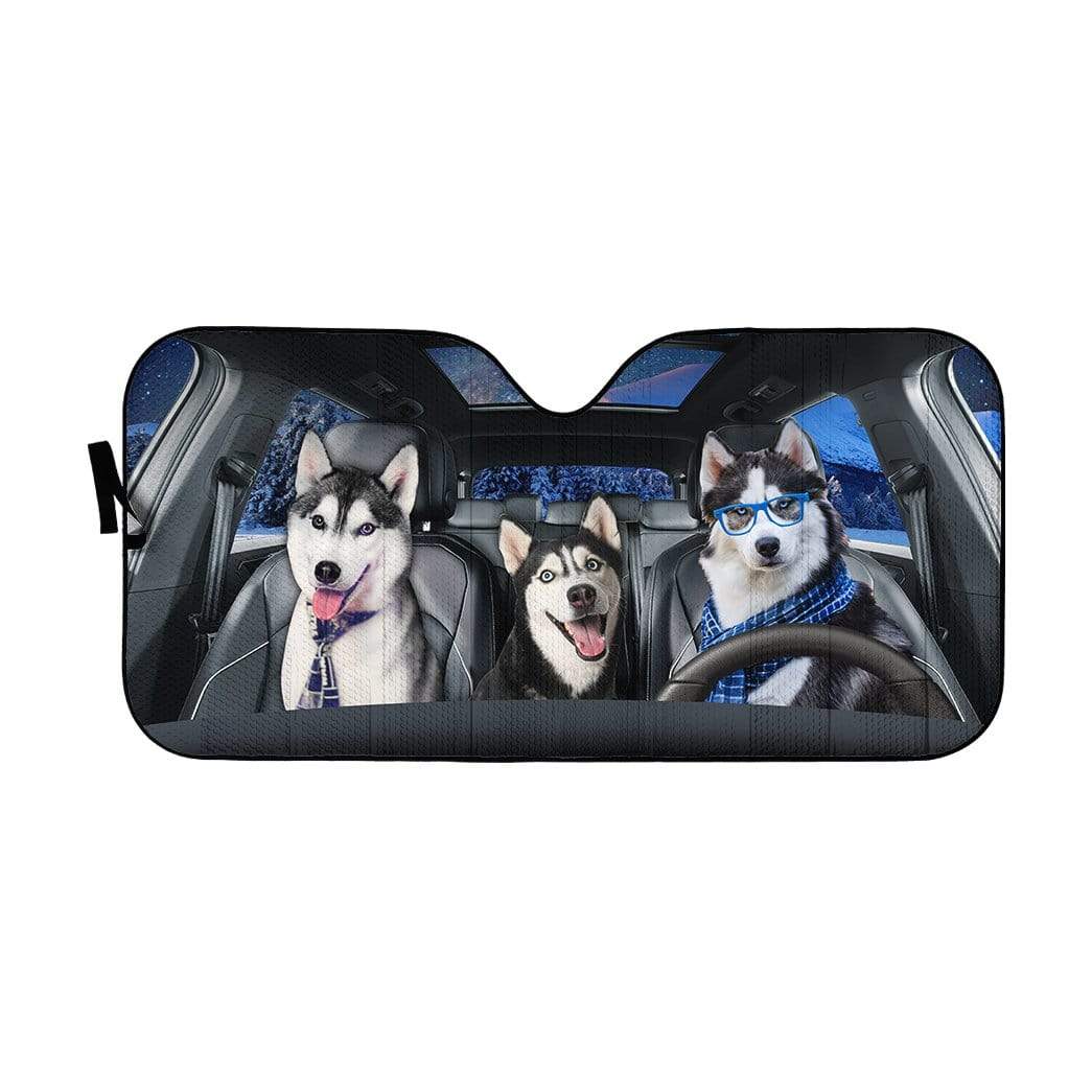 Gearhumans Husky Fun Custom Car Auto Sunshade