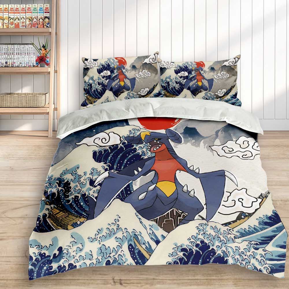Garchomp Bedding Set Kanagawa Great Wave Edition