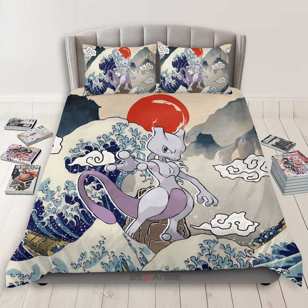 Mewtwo Bedding Set Kanagawa Great Wave Edition