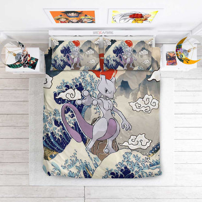 Mewtwo Bedding Set Kanagawa Great Wave Edition