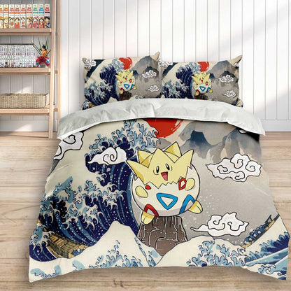 Togepi Bedding Set Kanagawa Great Wave Edition