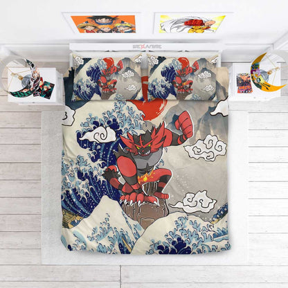 Incineroar Bedding Set Kanagawa Great Wave Edition