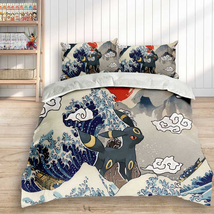 Umbreon Bedding Set Kanagawa Great Wave Edition