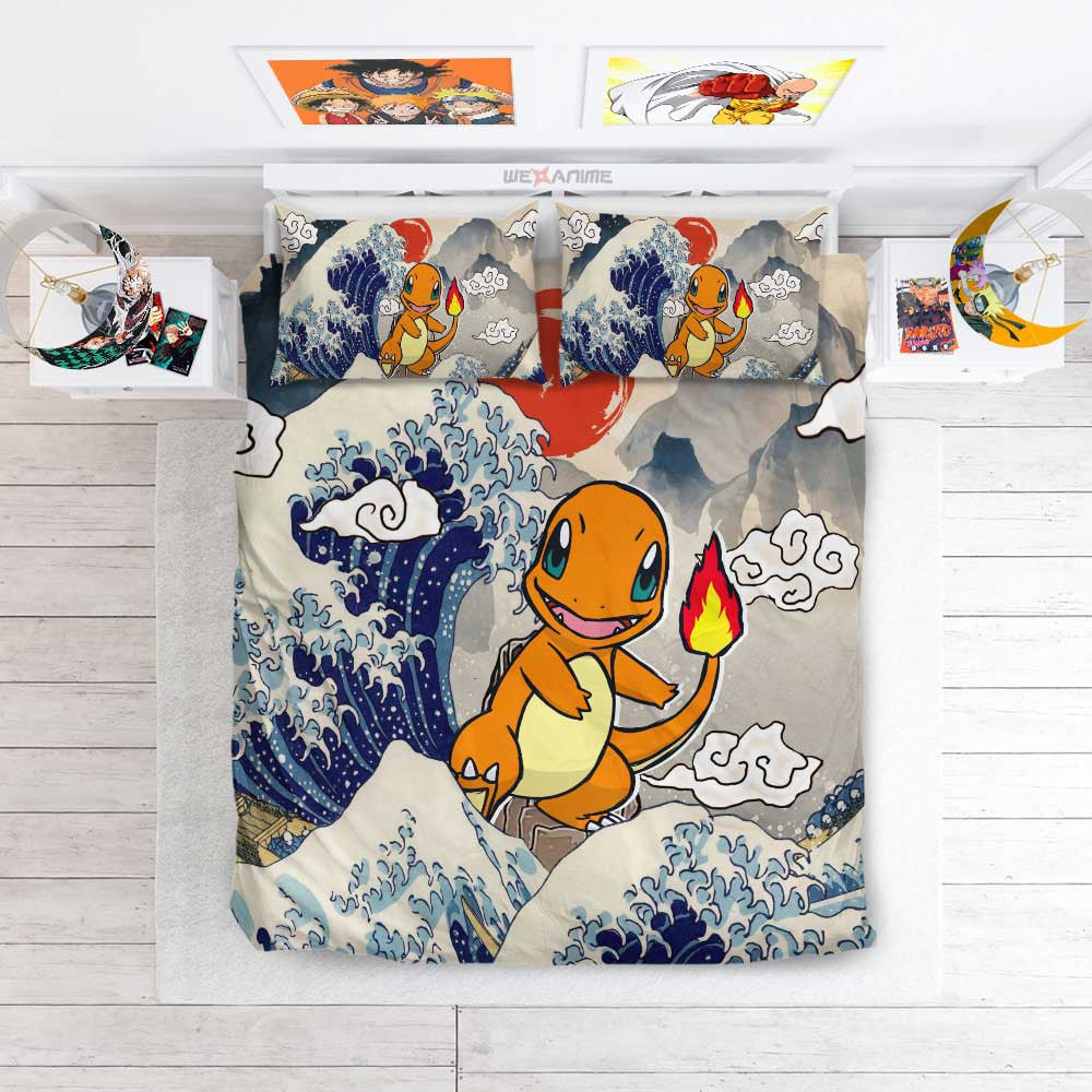 Charmander Bedding Set Kanagawa Great Wave Edition