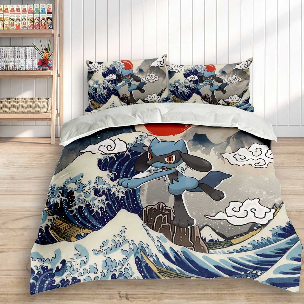 Riolu Bedding Set Kanagawa Great Wave Edition