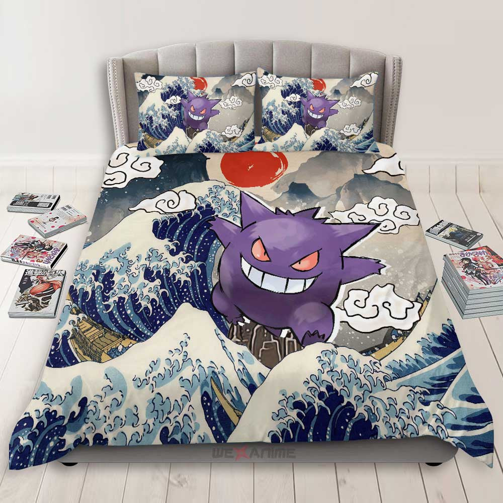 Gengar Bedding Set Kanagawa Great Wave Edition