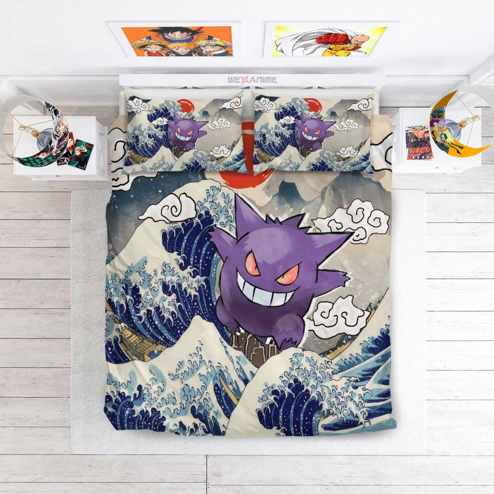 Gengar Bedding Set Kanagawa Great Wave Edition