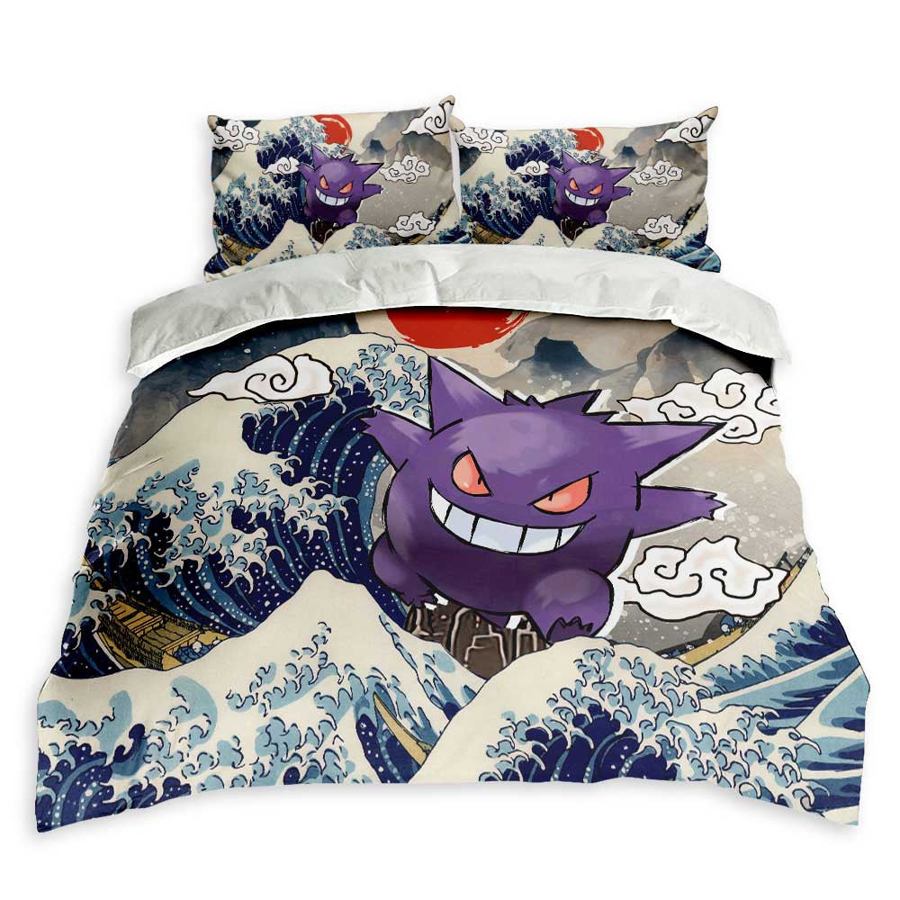Gengar Bedding Set Kanagawa Great Wave Edition