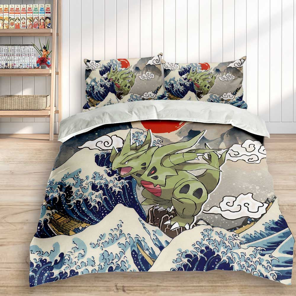 Tyranitar Bedding Set Kanagawa Great Wave Edition