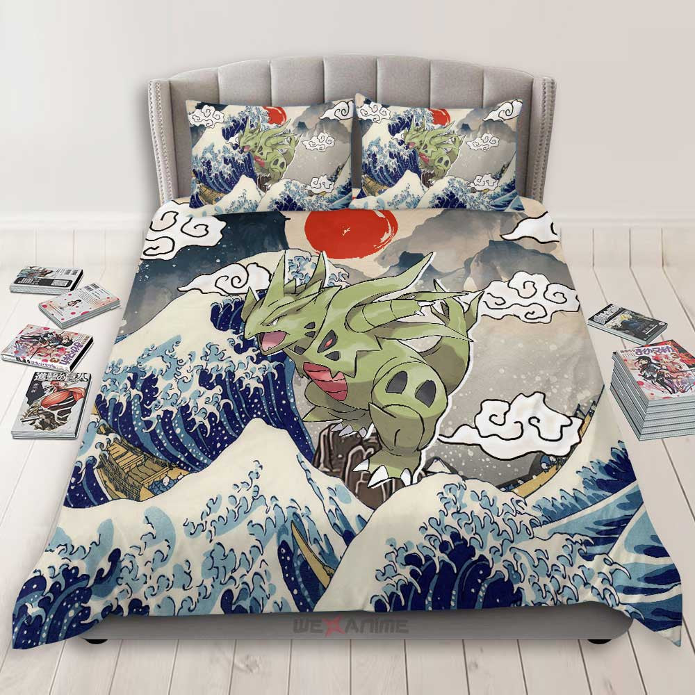 Tyranitar Bedding Set Kanagawa Great Wave Edition