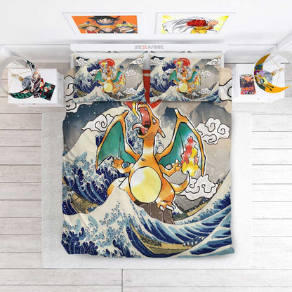 Charizard Bedding Set Kanagawa Great Wave Edition