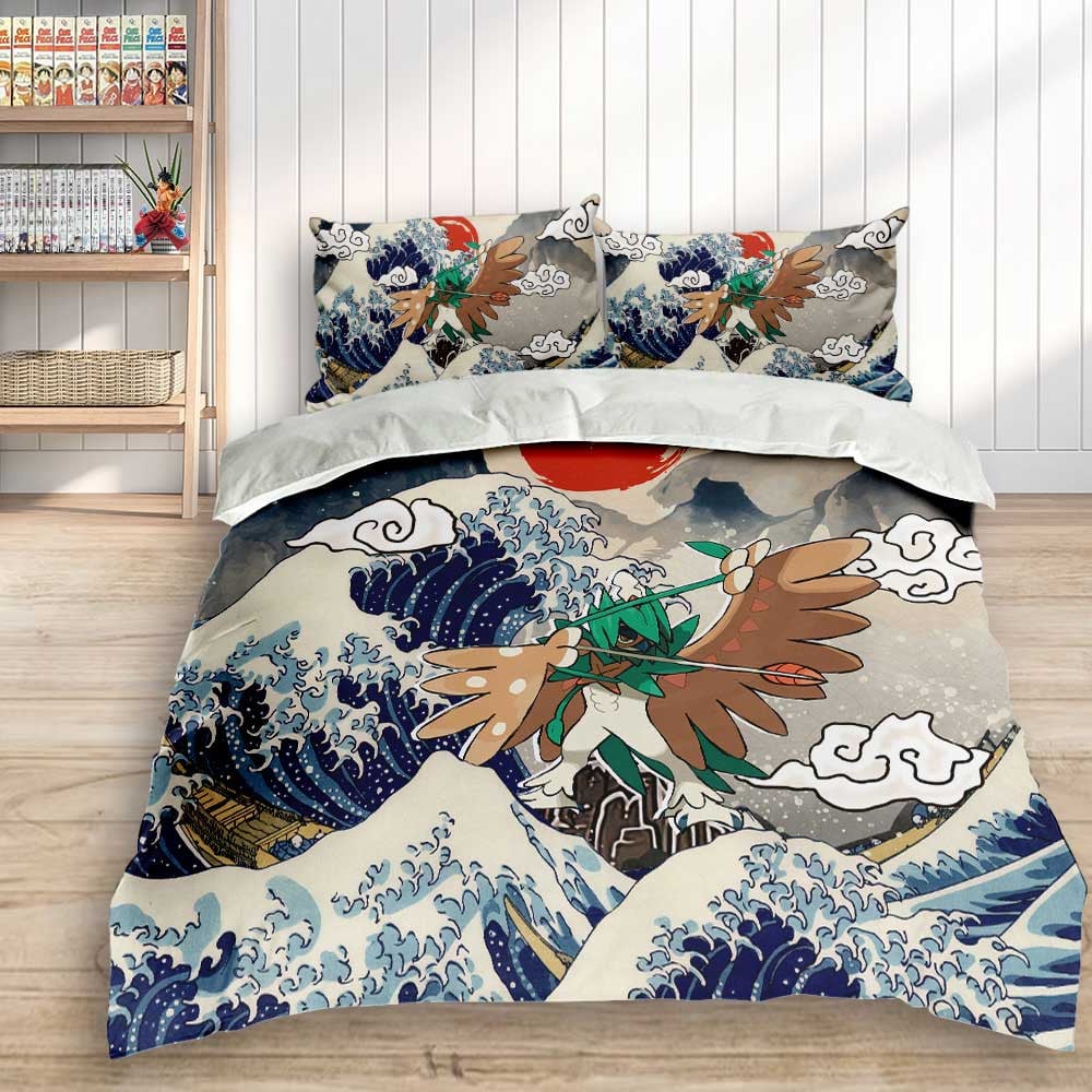 Decidueye Bedding Set Kanagawa Great Wave Edition