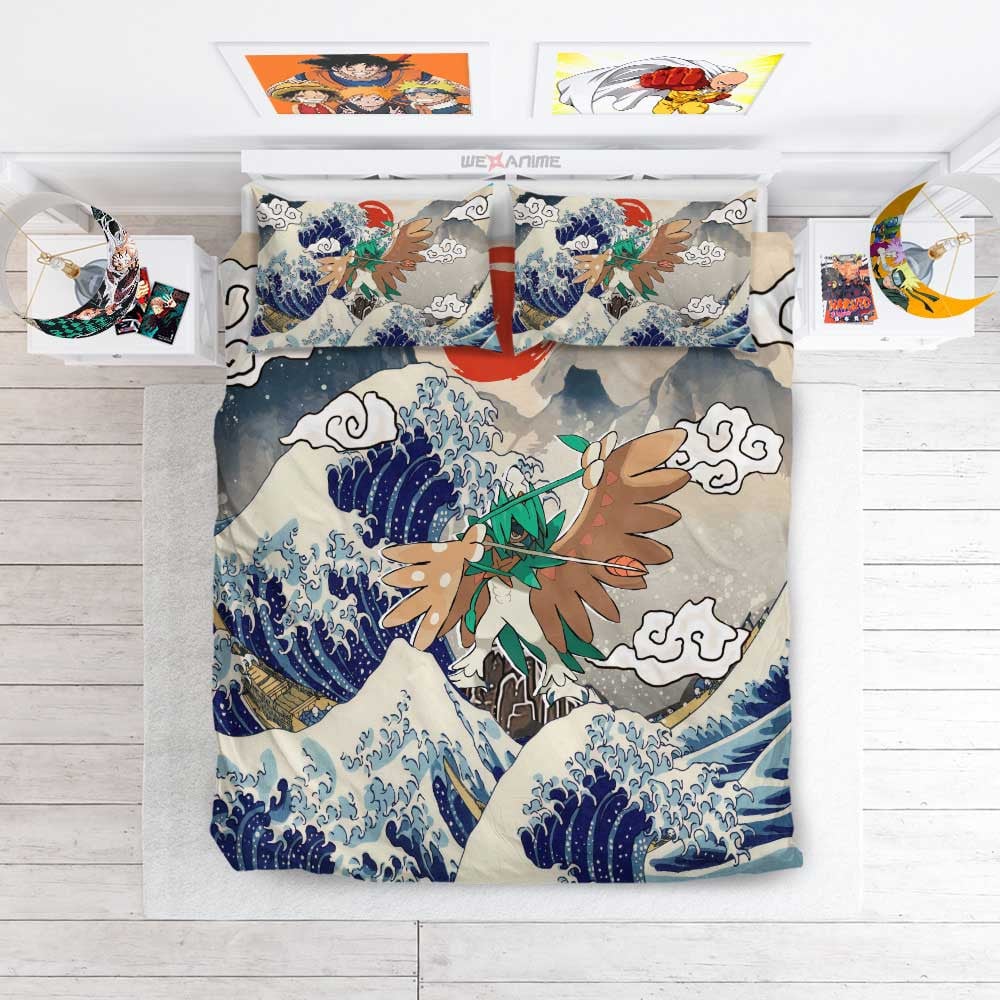Decidueye Bedding Set Kanagawa Great Wave Edition