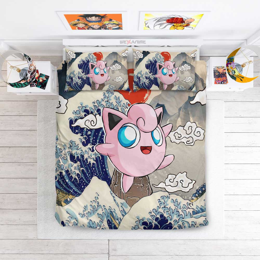 Jigglypuff Bedding Set Kanagawa Great Wave Edition