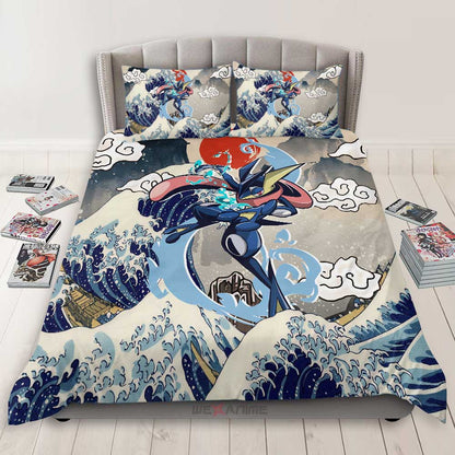 Greninja Bedding Set Kanagawa Great Wave Edition