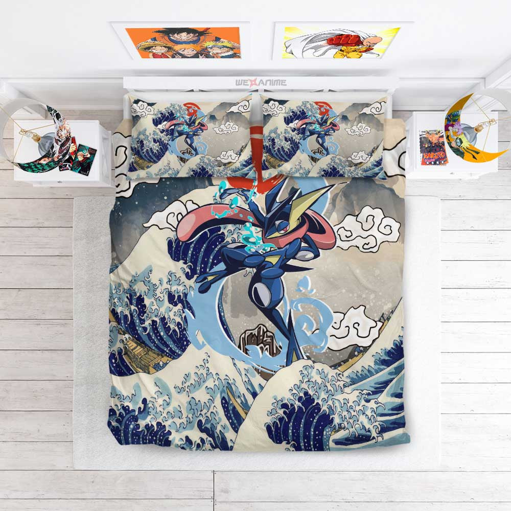 Greninja Bedding Set Kanagawa Great Wave Edition