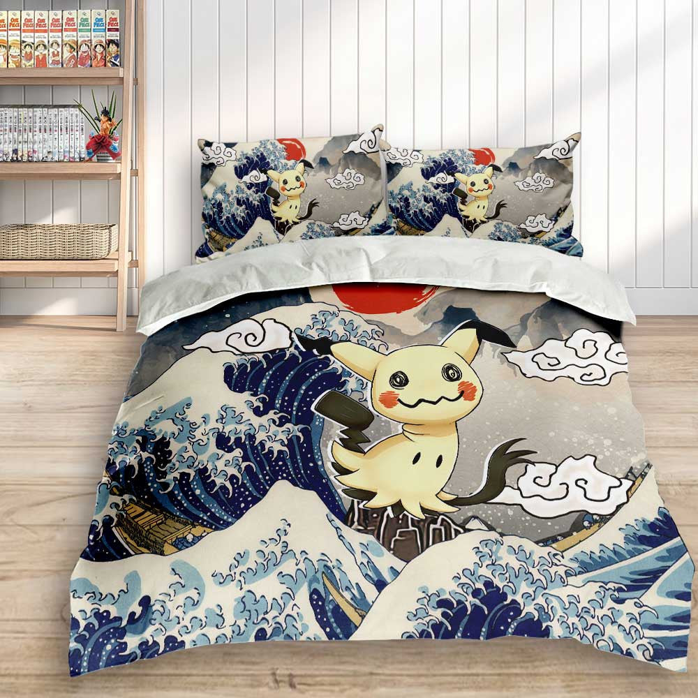 Mimikyu Bedding Set Kanagawa Great Wave Edition
