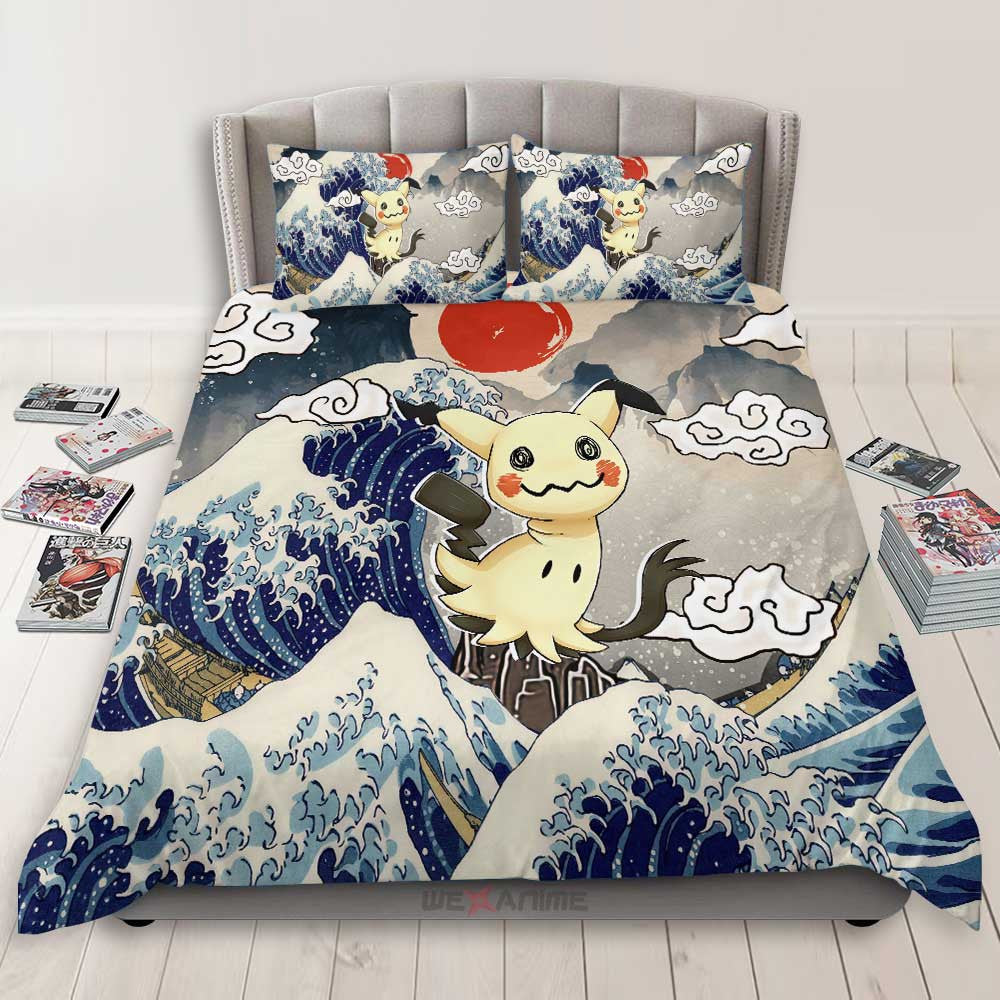 Mimikyu Bedding Set Kanagawa Great Wave Edition