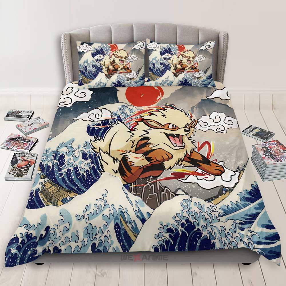 Arcanine Bedding Set Kanagawa Great Wave Edition