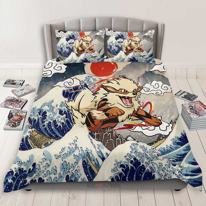 Arcanine Bedding Set Kanagawa Great Wave Edition