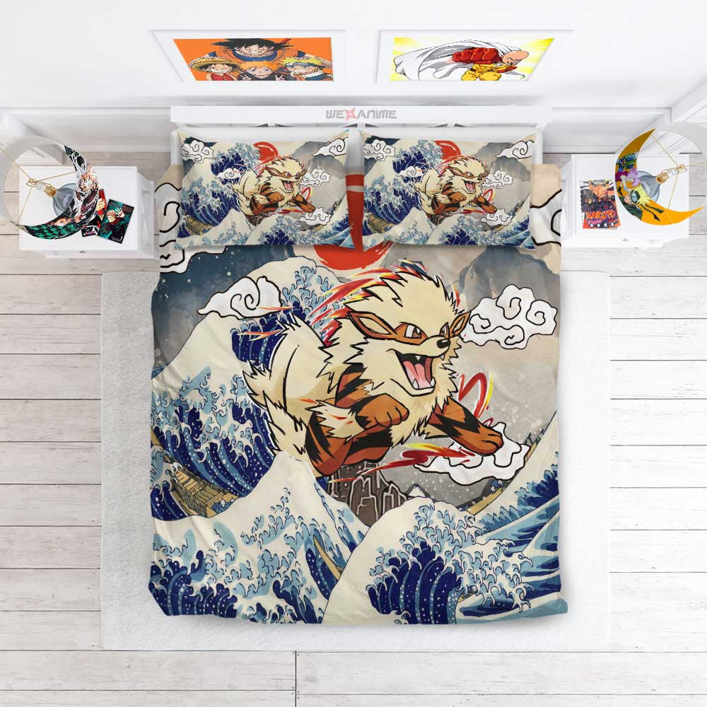 Arcanine Bedding Set Kanagawa Great Wave Edition