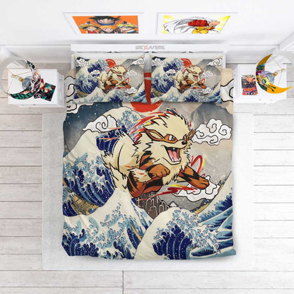 Arcanine Bedding Set Kanagawa Great Wave Edition