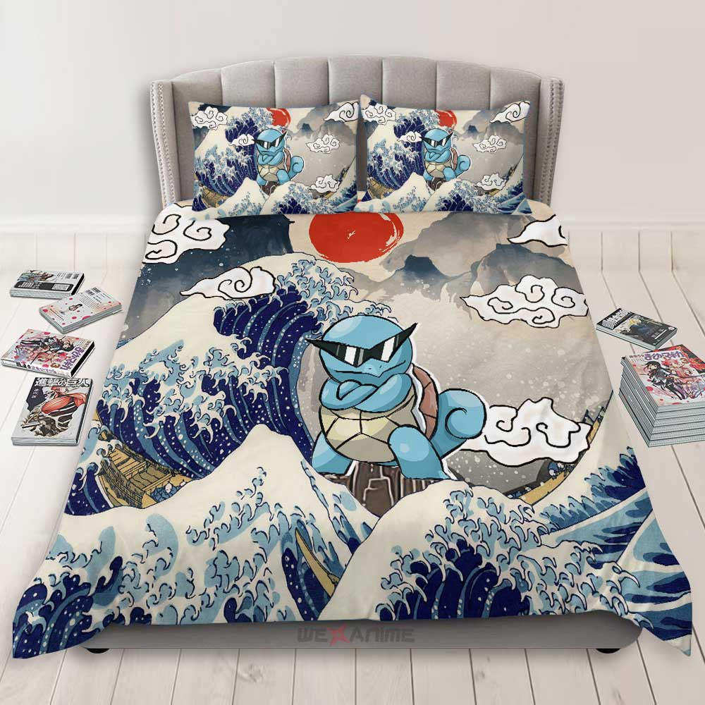 Squirtle Bedding Set Kanagawa Great Wave Edition